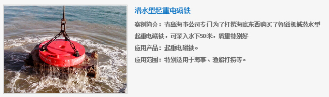 潛水型起重電磁吸盤 潛水型起重電磁吸盤